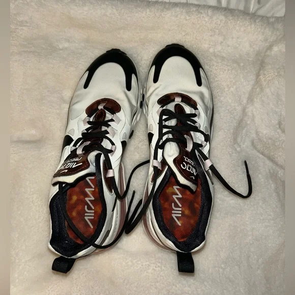 Nike Air Max 270 React Womens Shoes Sail/Multi-Color/Barely Rose - Picture 2 of 6